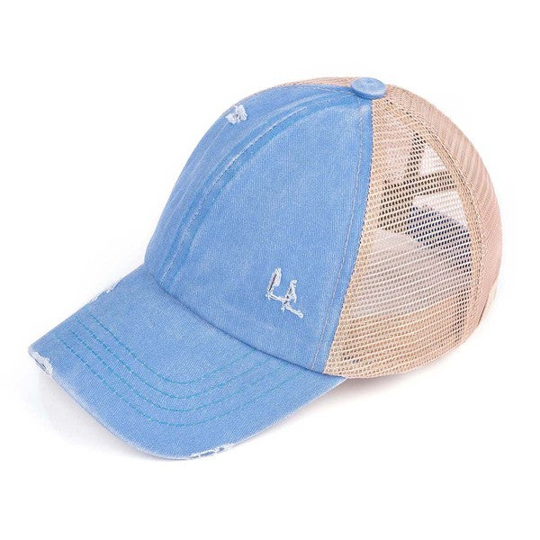 Kid Washed Denim Pony Cap