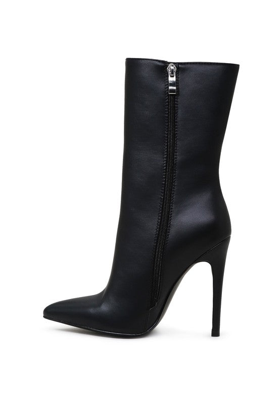 MICAH POINTED STILETTO HIGH ANKLE BOOTS