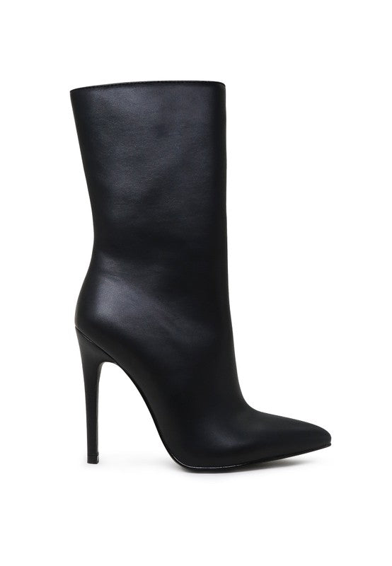 MICAH POINTED STILETTO HIGH ANKLE BOOTS