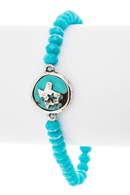 Texas State Map Turquoise Bracelet