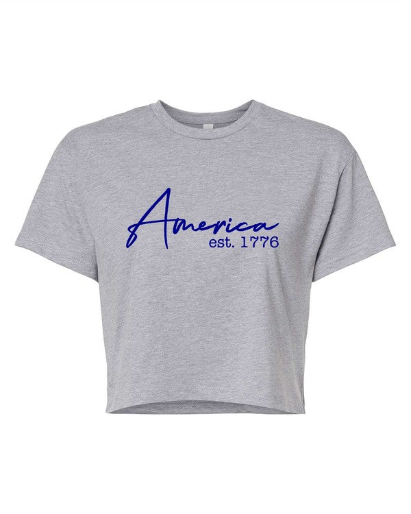 America est 1776 Graphic Cropped Tee