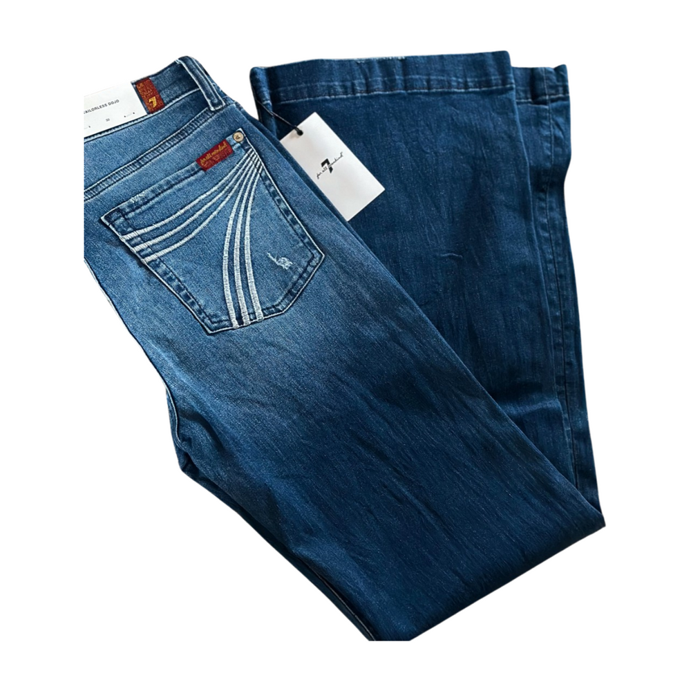 7FAM Dojo Tailorless Jeans In Lake Blue - Style #7U15S44A