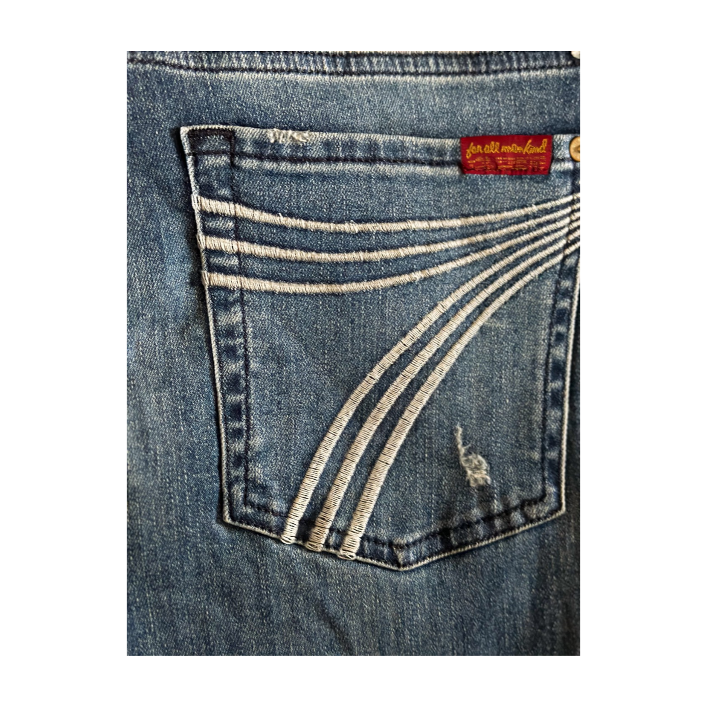 7FAM Dojo Tailorless Jeans In Lake Blue - Style #7U15S44A