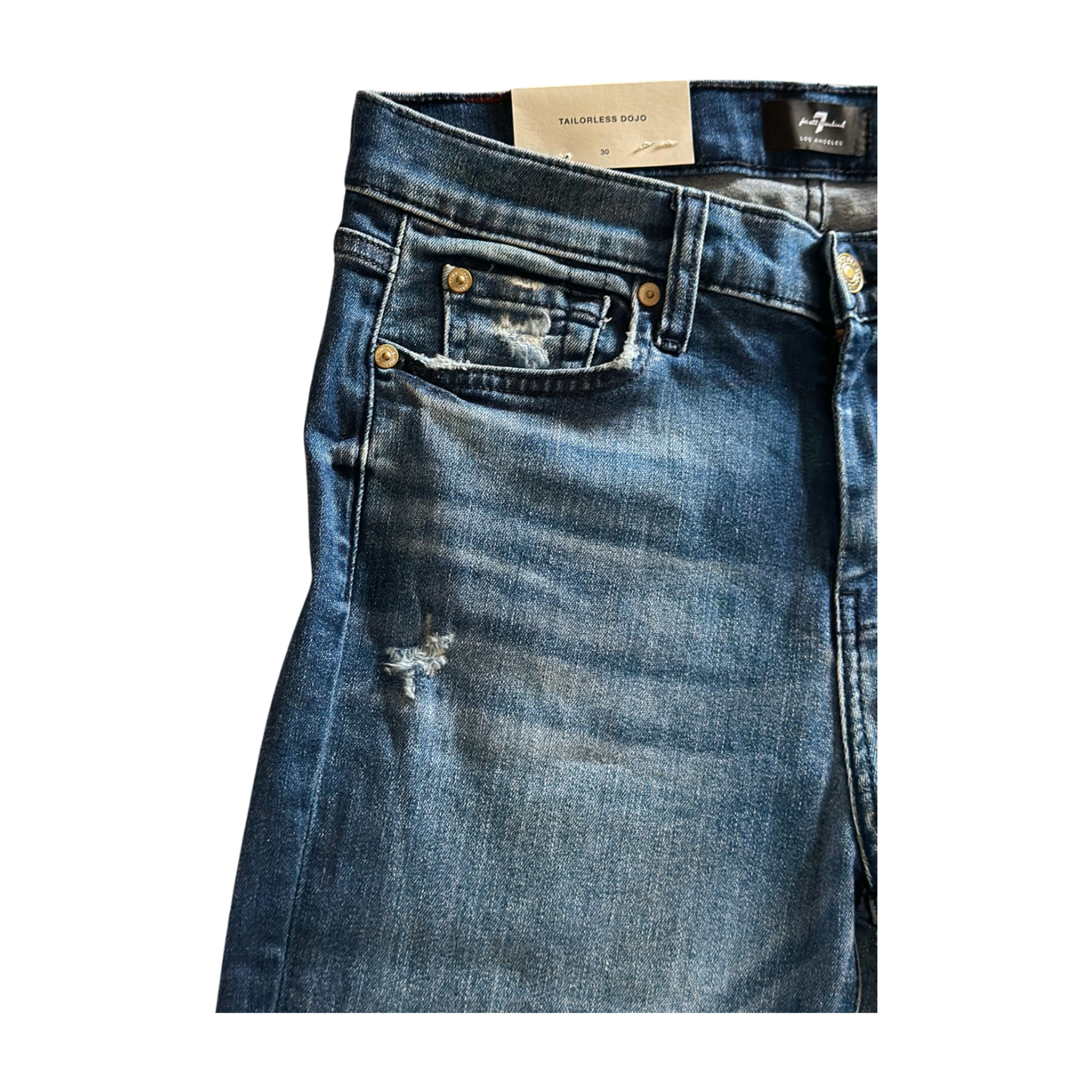 7FAM Dojo Tailorless Jeans In Lake Blue - Style #7U15S44A