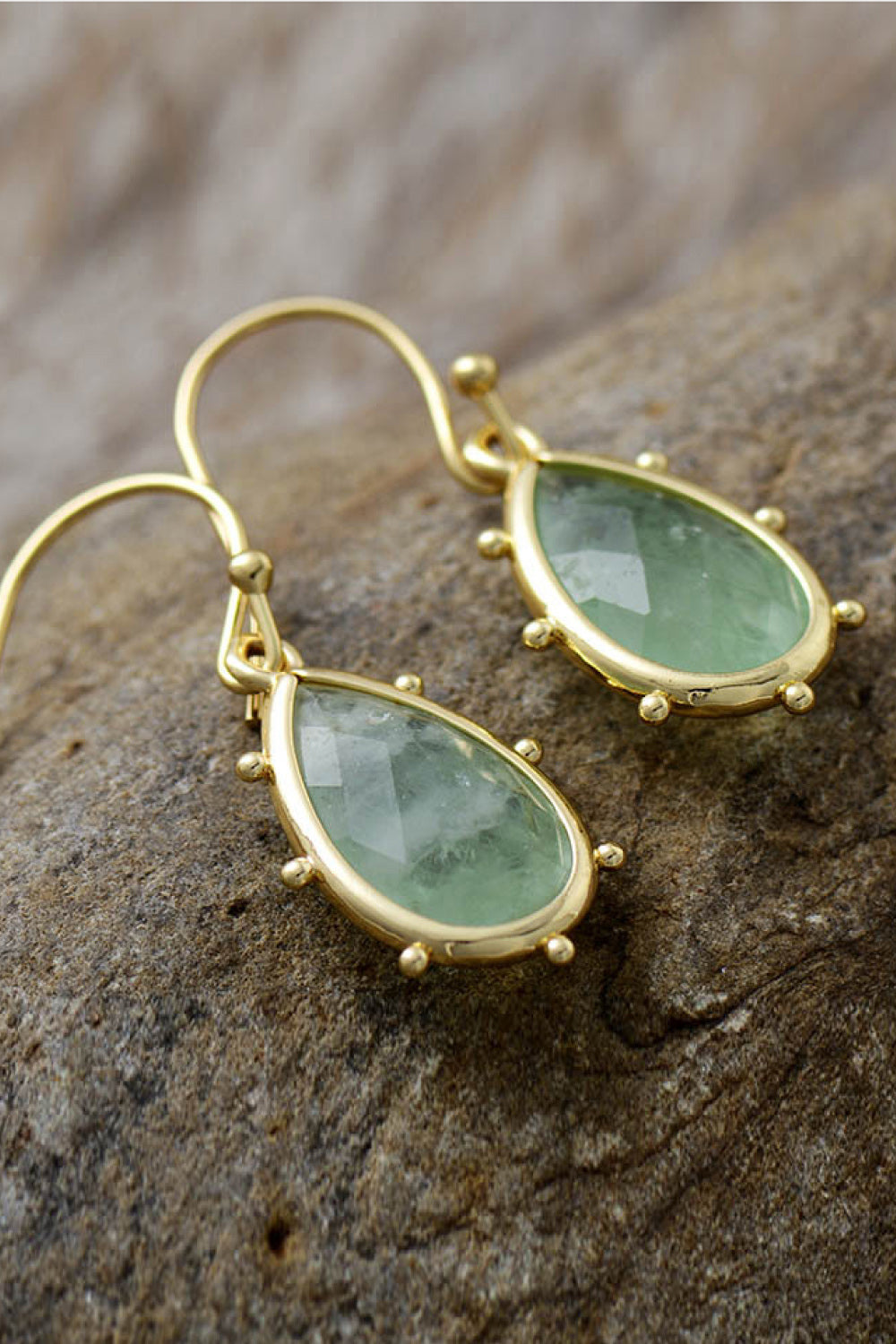 Natural Stone Vintage Teardrop Earrings