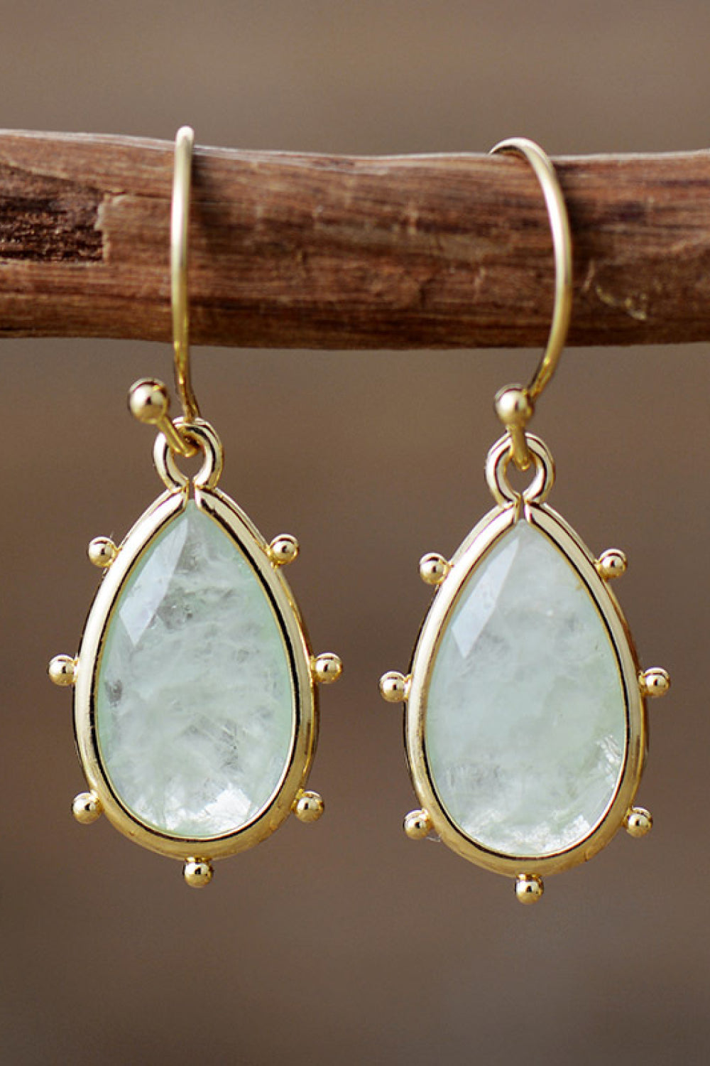 Natural Stone Vintage Teardrop Earrings