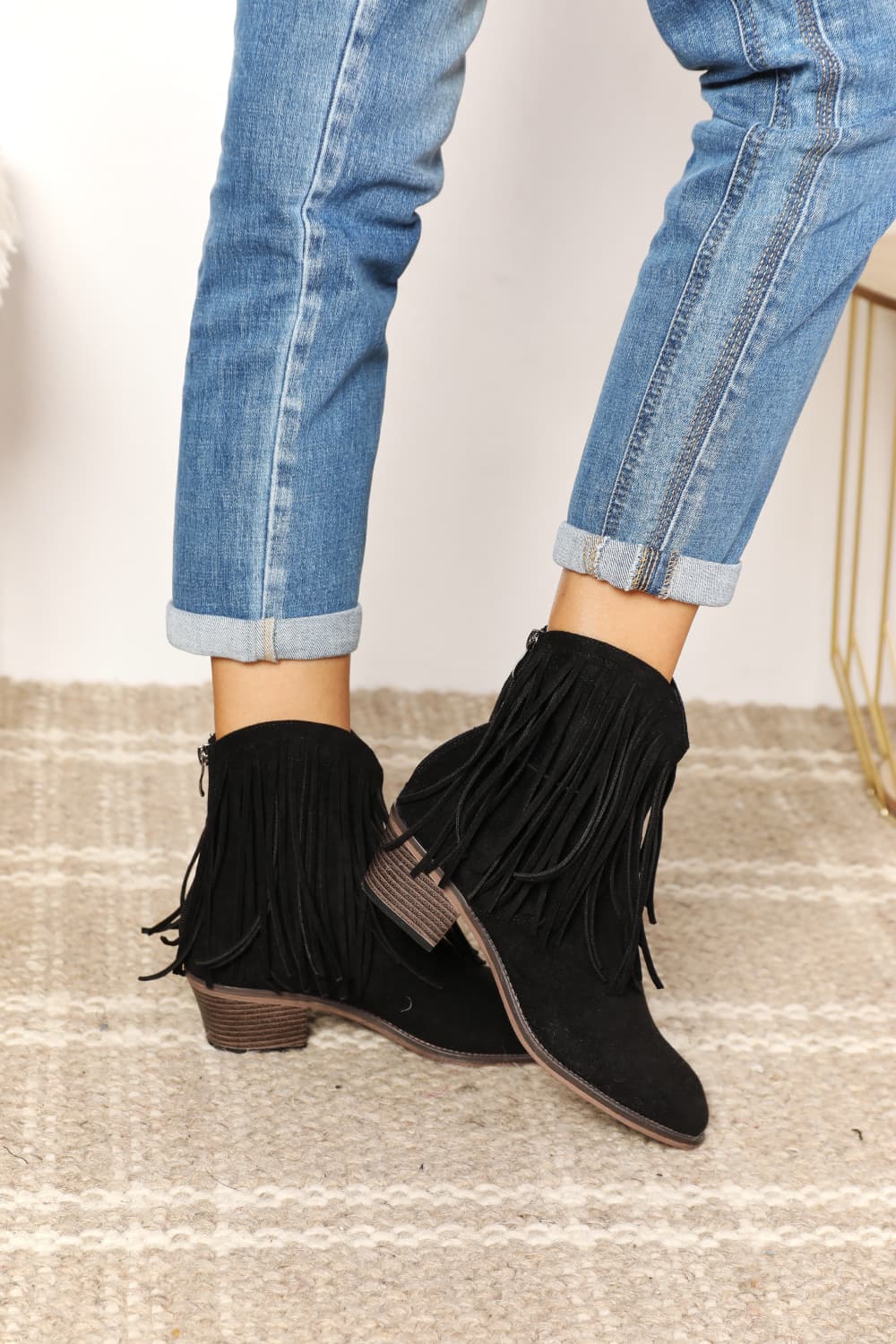 Legend Women's Fringe Cowboy Western Ankle Boots