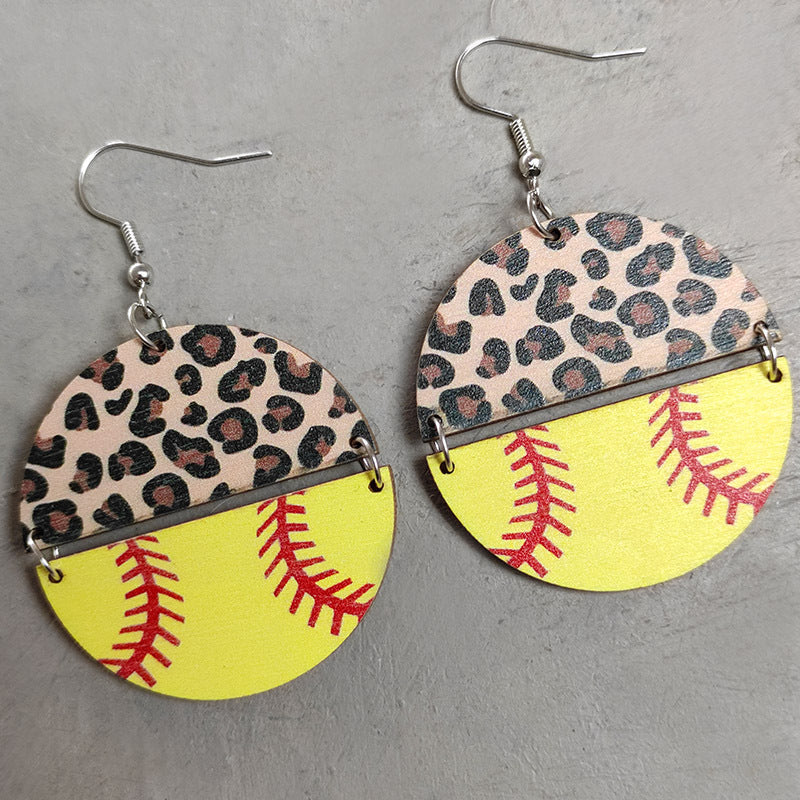 Wild Sport Diva Wooden Dangle Earrings