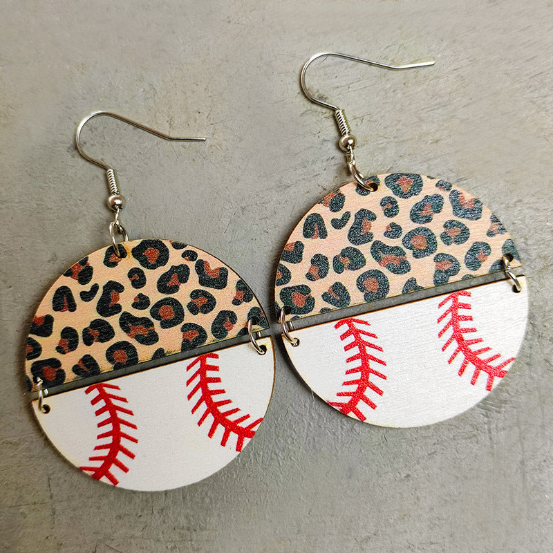 Wild Sport Diva Wooden Dangle Earrings