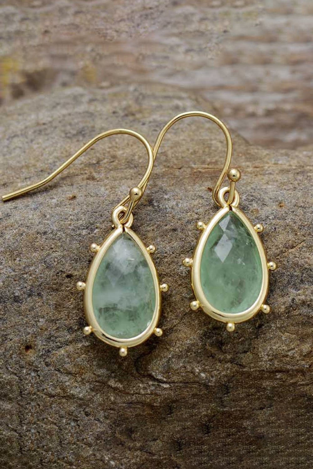 Natural Stone Vintage Teardrop Earrings