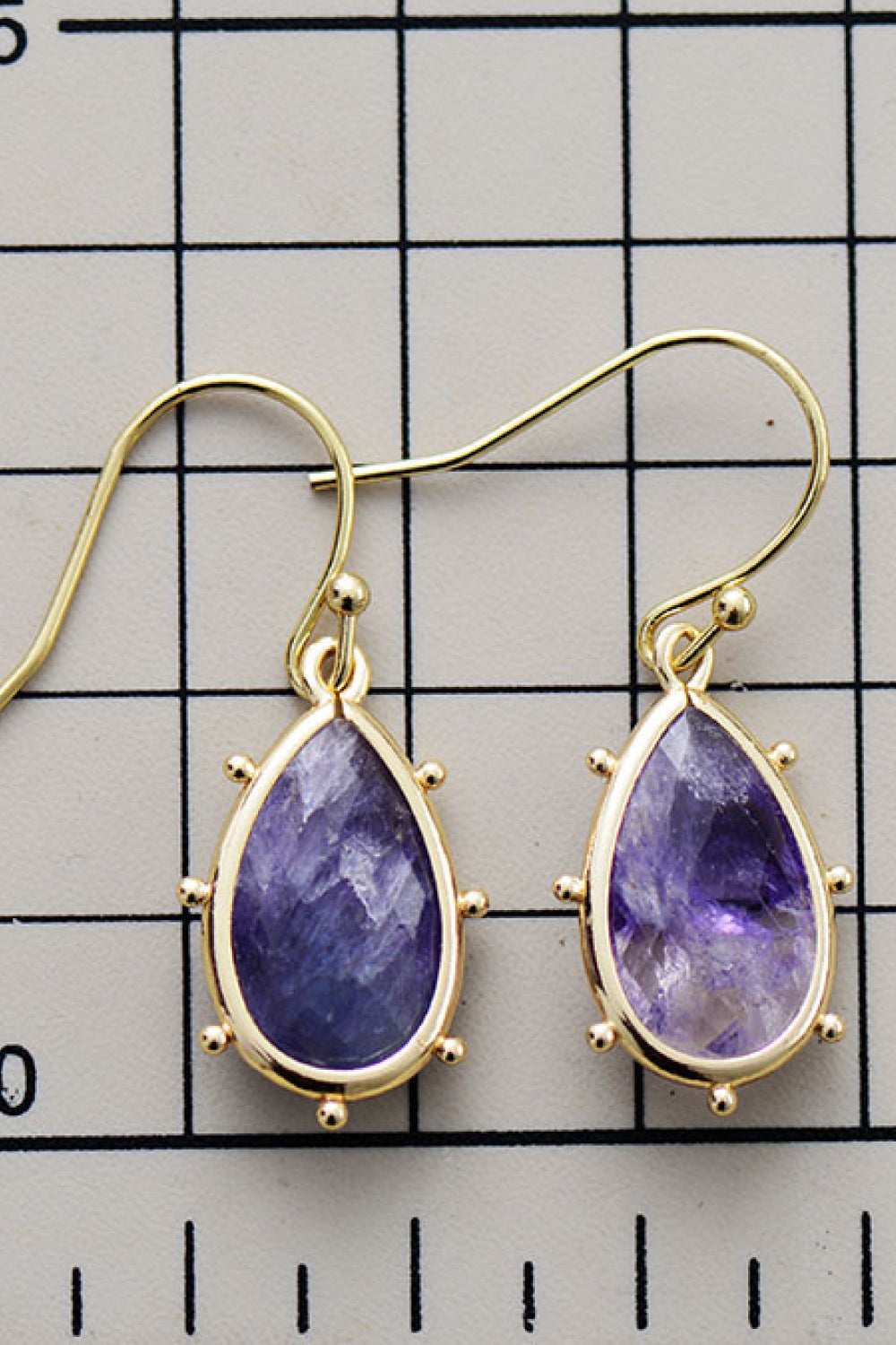 Natural Stone Vintage Teardrop Earrings