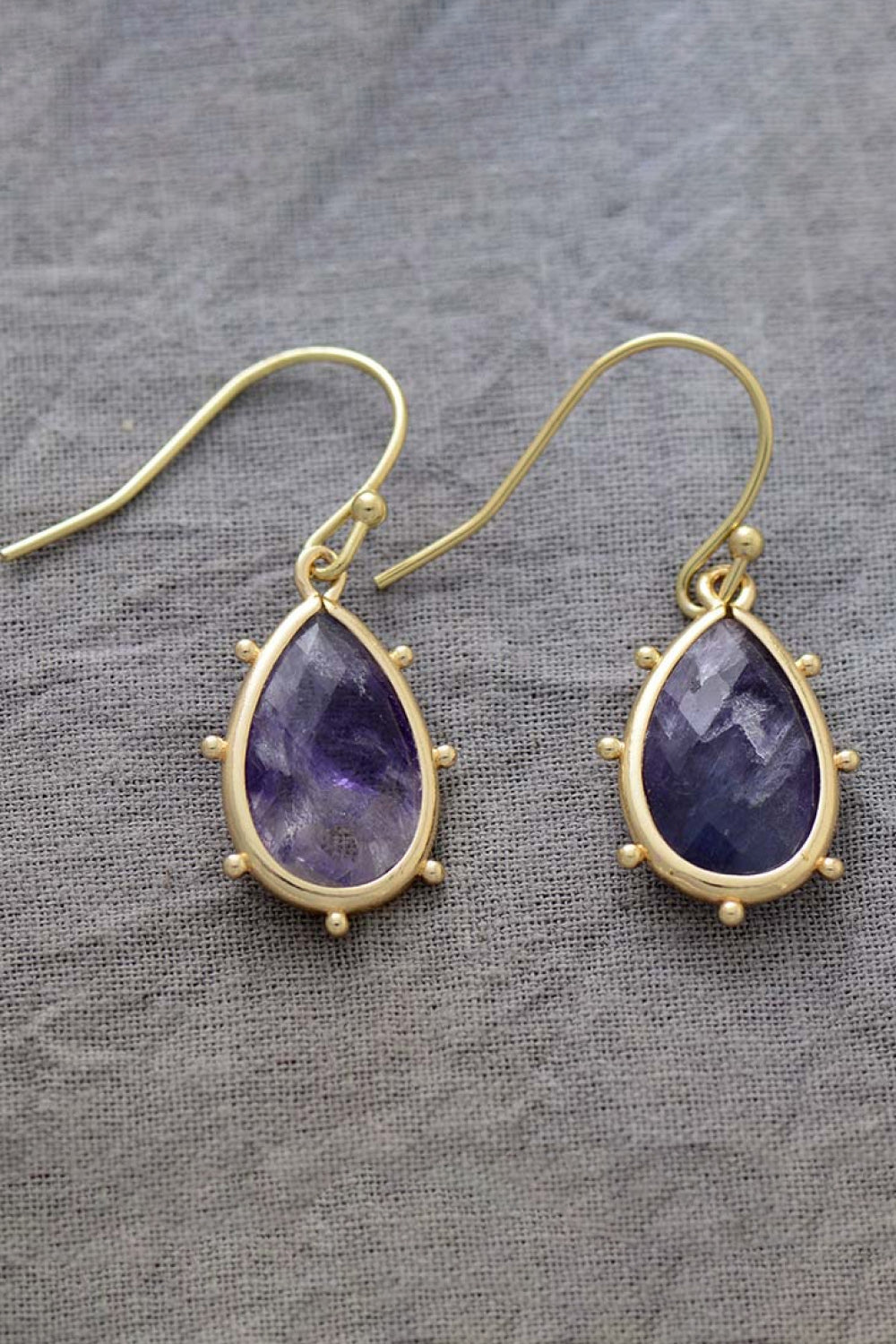 Natural Stone Vintage Teardrop Earrings